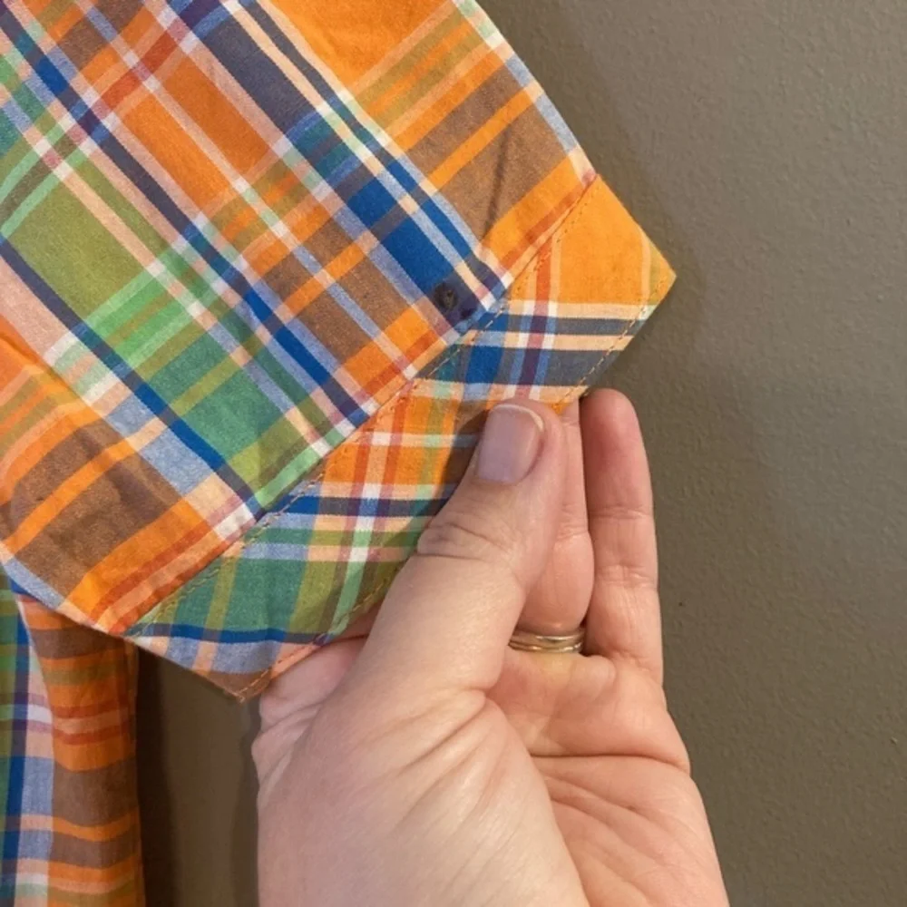 Bleu Ice Orange Plaid Shirt